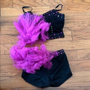 Kids Dance Costume in Black and Purple